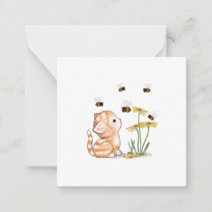 Tarjetas de notas en blanco para las flores de gat