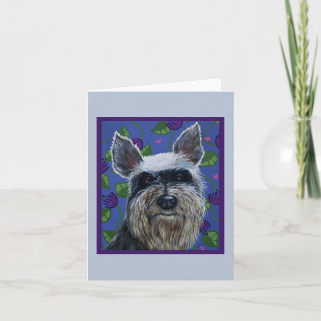 Tarjetas de notas en blanco Schnauzer (Anverso)