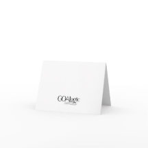 Tarjetas de notas en blanco y negro con el logotip