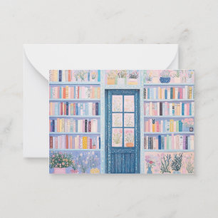 Tarjetas de notas florales bonitas y librescas