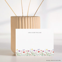 Tarjetas de notas florales de flores silvestres ch
