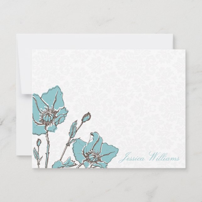 Tarjetas de notas florales de moda (Anverso)