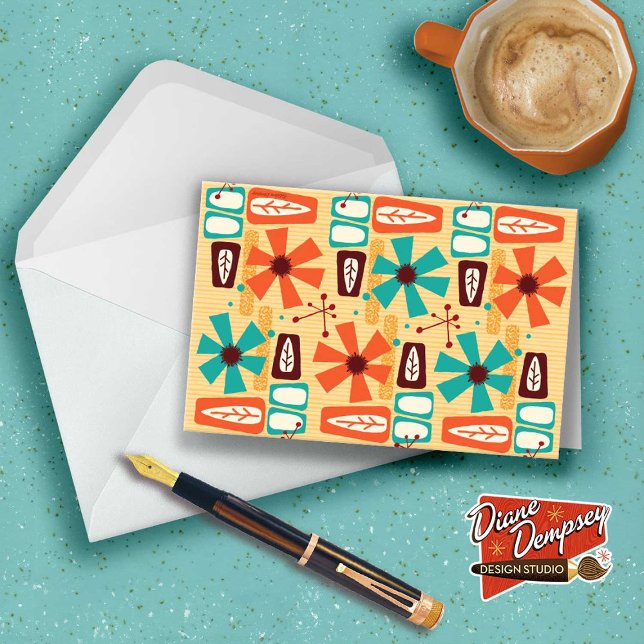 Tarjetas de notas florales tiki de mediados del si (Subido por el creador)