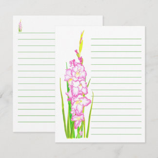 Tarjetas de notas forradas florales de acuarela ro