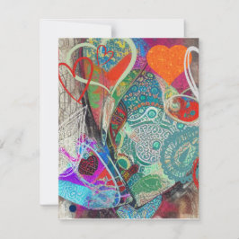 Tarjetas de notas Hearts and Paisley