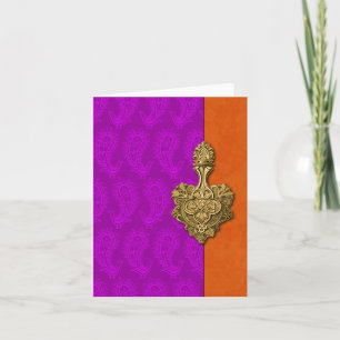 Tarjetas de notas indias de Purple Paisley Peacock