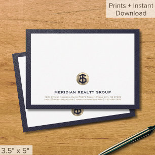 Tarjetas de notas inmobiliarias con logotipo de or