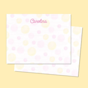 Tarjetas de Notas Lindas con Lunares Rosados y Ama