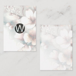Tarjetas de notas monográficas de cerezo en flor