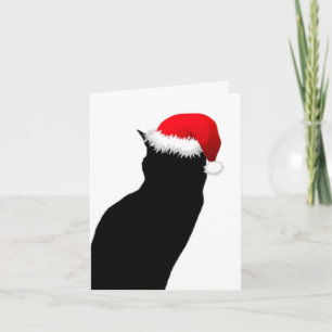 Tarjetas de notas navideñas Black Cat Santa Happy