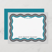 Tarjetas de Notas Papelería Personal Aqua para Hom