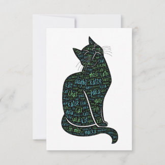 Tarjetas de notas para gatos multilingües