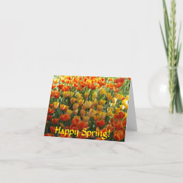 Tarjetas de notas para tulipanes naranja y amarill