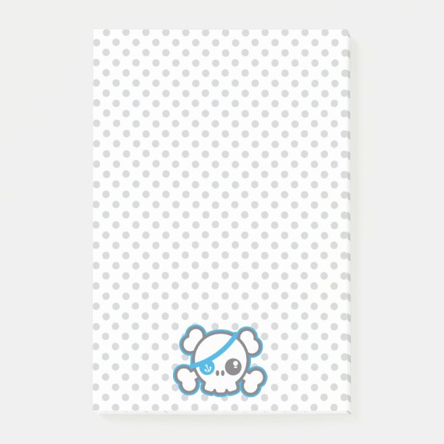 Tarjetas de notas pegajosas para cráneo pirata de  (Anverso)
