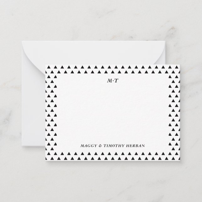 Tarjetas de notas personales de Iniciales de Parej (Anverso)