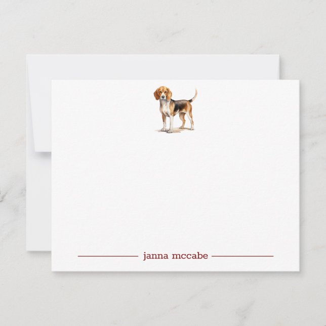 Tarjetas de notas personalizadas Beagle (Anverso)
