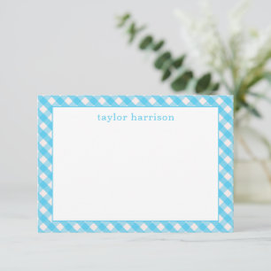 Tarjetas de notas personalizadas Bright Gingham