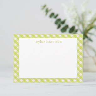 Tarjetas de notas personalizadas Bright Gingham