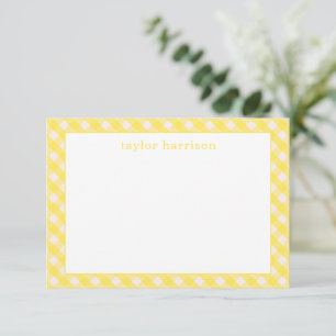 Tarjetas de notas personalizadas Bright Gingham