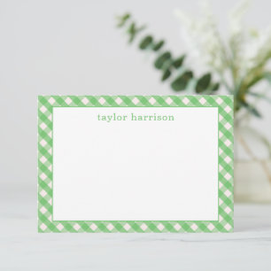 Tarjetas de notas personalizadas Bright Gingham