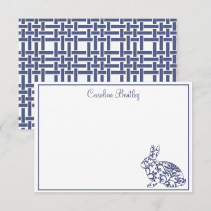 Tarjetas de notas personalizadas Chinoiserie Bunny