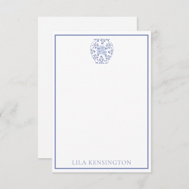 Tarjetas de notas personalizadas Chinoiserie Ginge (Anverso / Reverso)