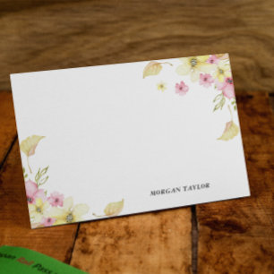 Tarjetas de notas personalizadas con flores