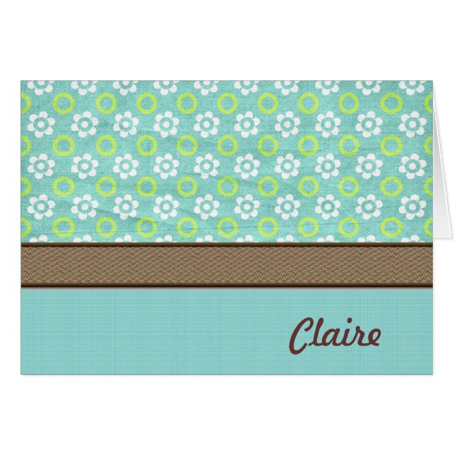 Tarjetas de notas personalizadas con flores (Anverso (Horizontal))