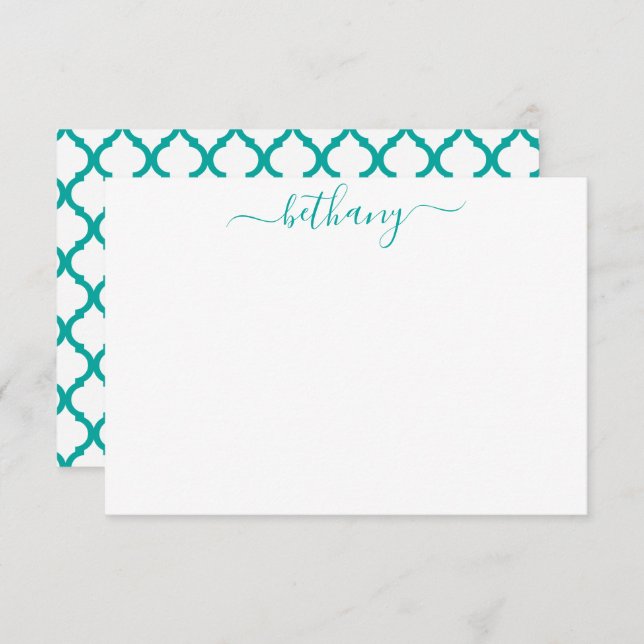 Tarjetas de notas personalizadas con patrón marroq (Anverso / Reverso)