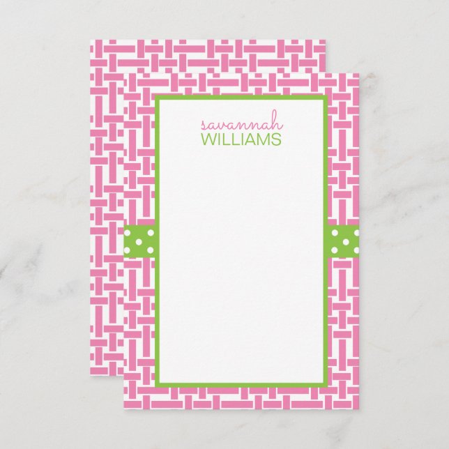 Tarjetas de notas personalizadas de Bambú y Grosgr (Anverso / Reverso)