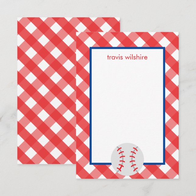 Tarjetas de notas personalizadas de béisbol de Gin (Anverso / Reverso)