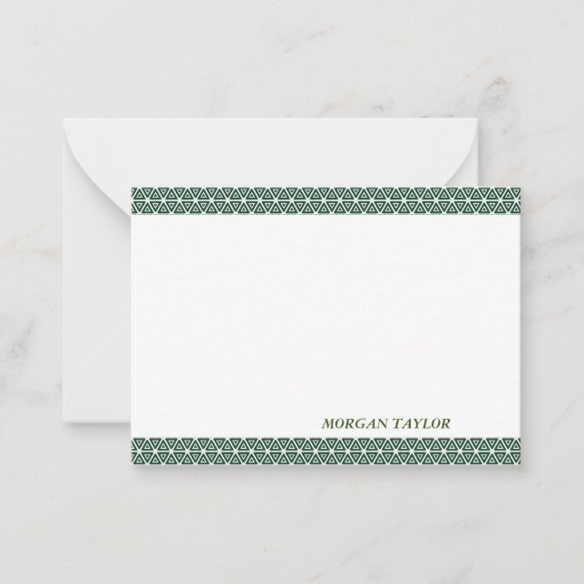 Tarjetas de notas personalizadas de bordes verdes (Anverso)