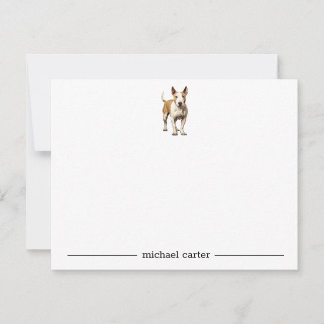 Tarjetas de notas personalizadas de Bull Terrier (Anverso)