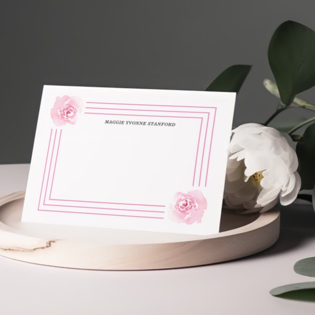 Tarjetas de notas personalizadas de color rosa flo (Subido por el creador)