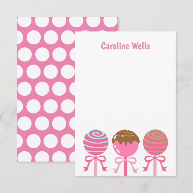 Tarjetas de notas personalizadas de copas rosadas  (Anverso / Reverso)