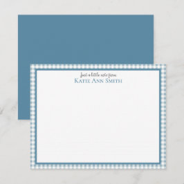 Tarjetas de Notas Personalizadas de Cuadros Azules