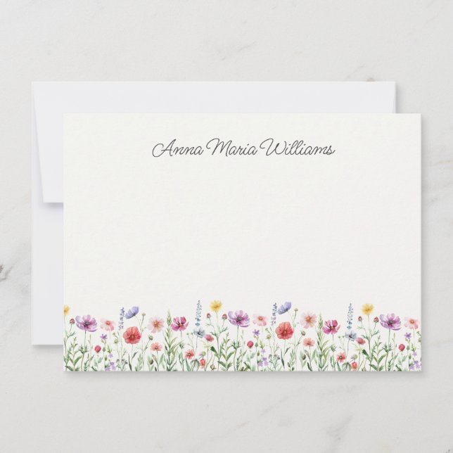 Tarjetas de Notas Personalizadas de Flores Silvest (Anverso)