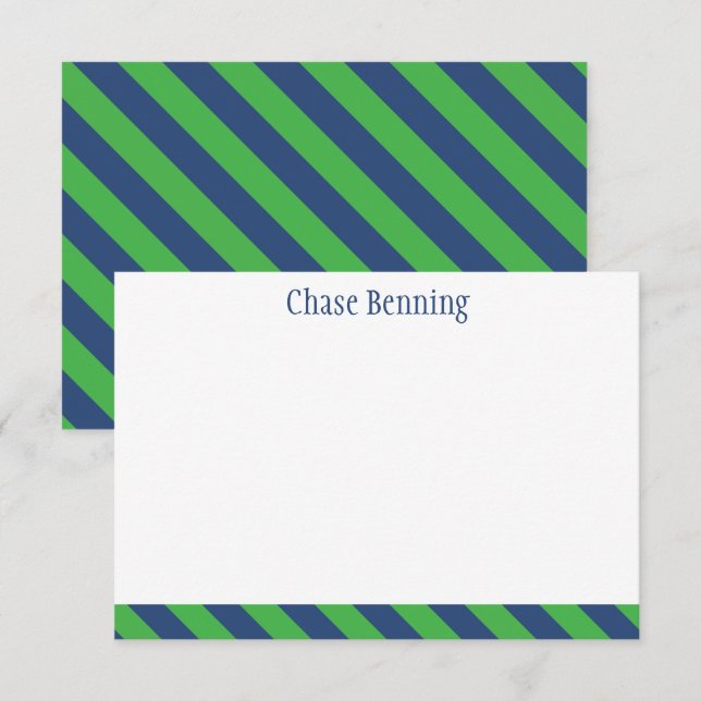 Tarjetas de notas personalizadas de franjas de azu (Anverso / Reverso)