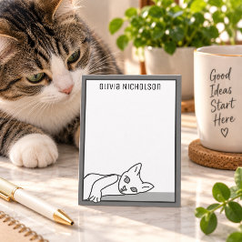 Tarjetas de notas personalizadas de gato blanco ca