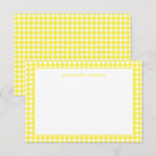 Tarjetas de notas personalizadas de Gingham