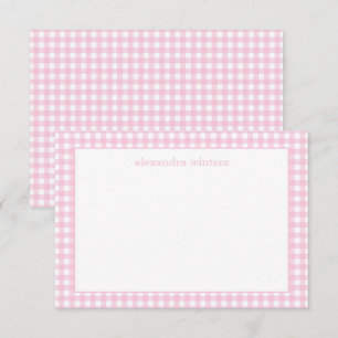 Tarjetas de notas personalizadas de Gingham