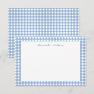Tarjetas de notas personalizadas de Gingham