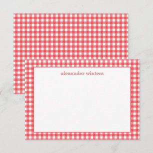 Tarjetas de notas personalizadas de Gingham