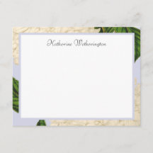 Tarjetas de notas personalizadas de hidrangea blan