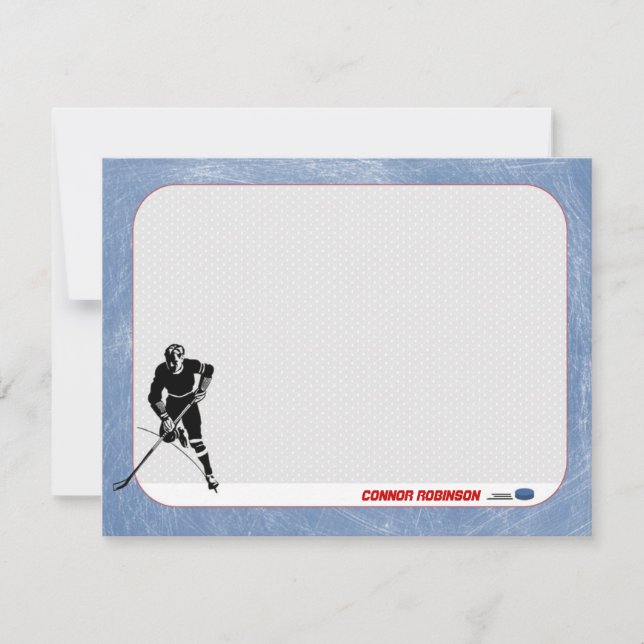Tarjetas de notas personalizadas de hockey (Anverso)