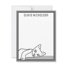 Tarjetas de notas personalizadas de Lazy Kitten