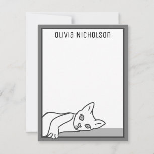 Tarjetas de notas personalizadas de Lazy Kitten