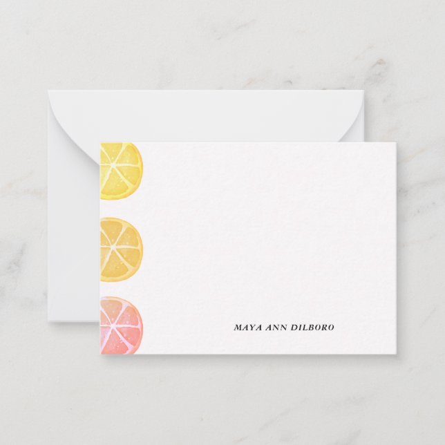 Tarjetas de Notas Personalizadas de Limón (Anverso)