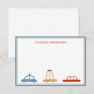Tarjetas de notas personalizadas de los coches