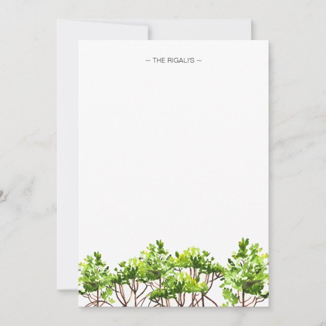 Tarjetas de notas personalizadas de manglares en a (Anverso)